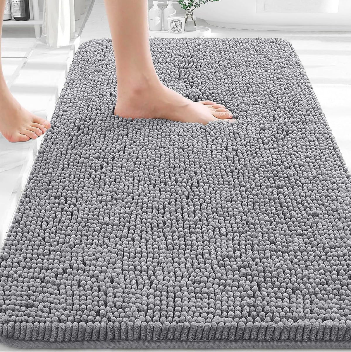 OLANLY Bathroom Rugs 30x20, Extra Soft Absorbent Chenille Bath Rugs