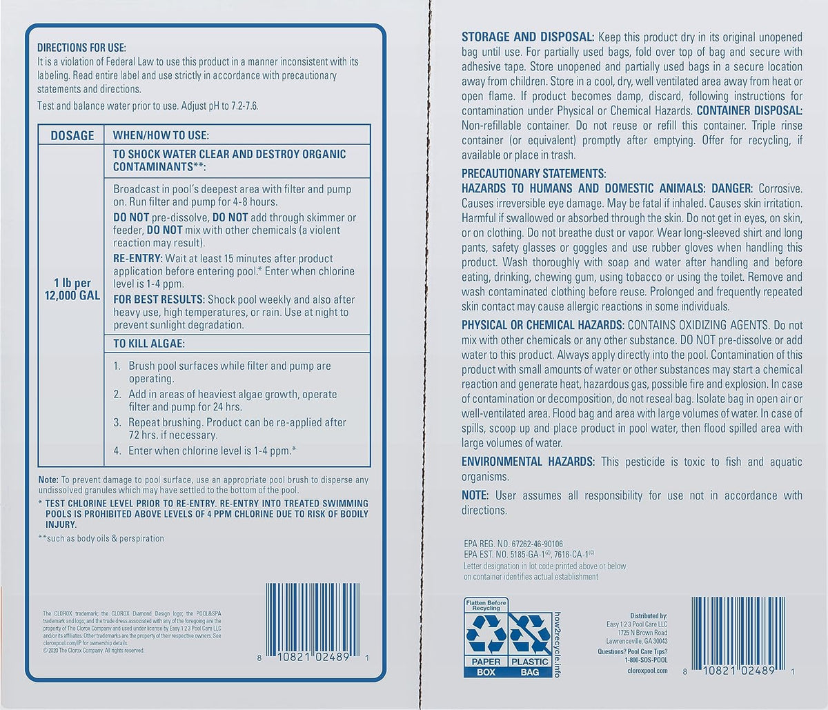 Clorox® Pool&Spa‰ã¢ Shock XTRABLUE® Plus, Kills Bacteria & Algae