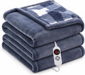 Heated Blanket Twin 62x84, Flannel & Sherpa, 6 Heat Levels 1-12H Timer